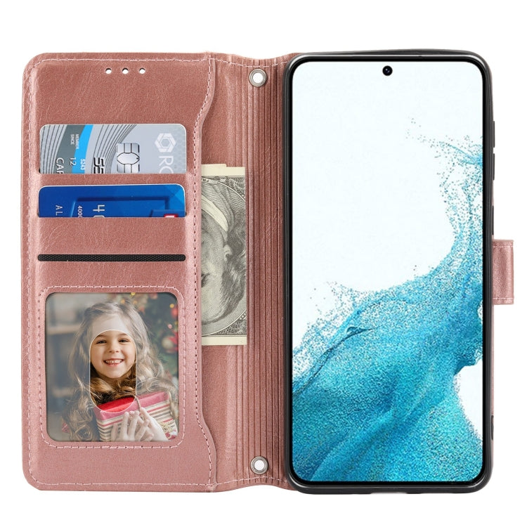For Samsung Galaxy S23+ 5G Oil Skin Zipper Wallet Leather Phone Case