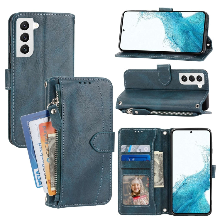 For Samsung Galaxy S23+ 5G Oil Skin Zipper Wallet Leather Phone Case