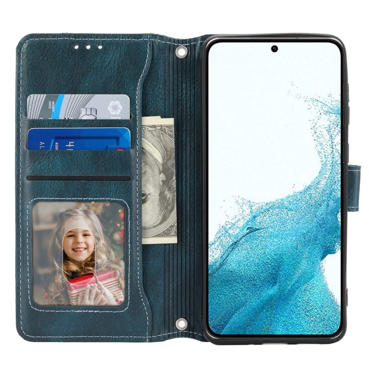 For Samsung Galaxy S23+ 5G Oil Skin Zipper Wallet Leather Phone Case