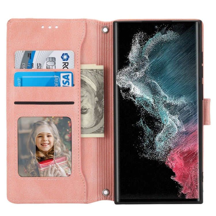 For Samsung Galaxy S23 Ultra 5G Oil Skin Zipper Wallet Leather Phone Case