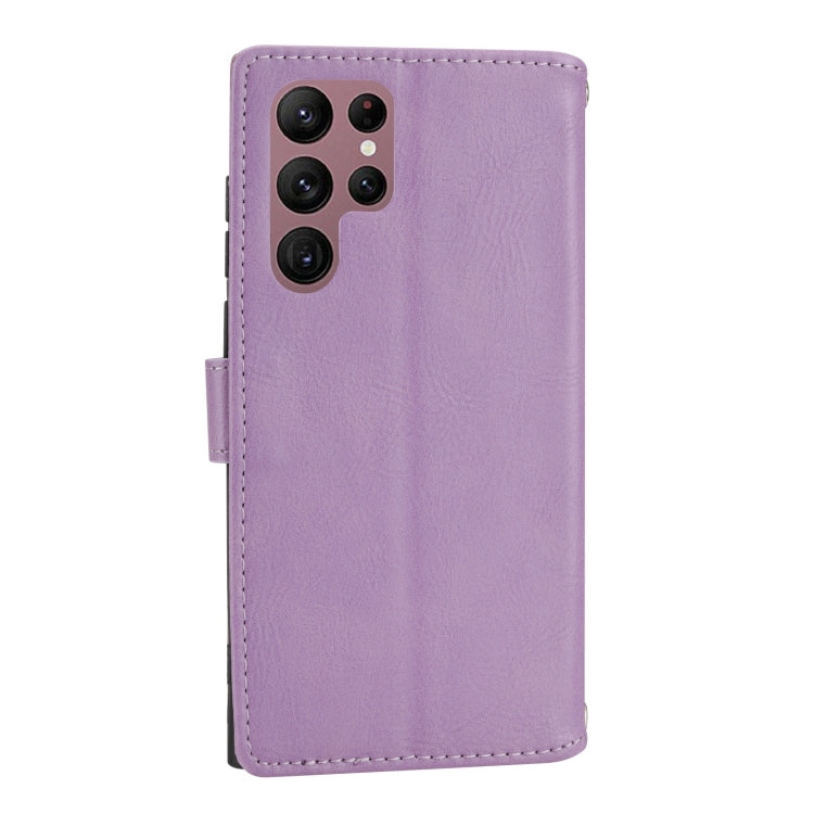 For Samsung Galaxy S23 Ultra 5G Oil Skin Zipper Wallet Leather Phone Case