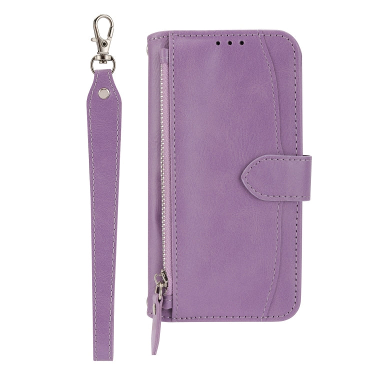 For Samsung Galaxy A34 5G Oil Skin Zipper Wallet Leather Phone Case