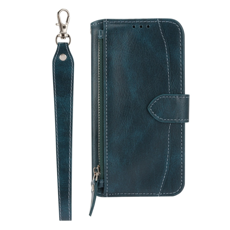 For Samsung Galaxy A34 5G Oil Skin Zipper Wallet Leather Phone Case