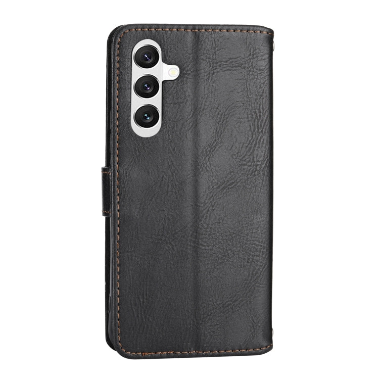 For Samsung Galaxy A34 5G Oil Skin Zipper Wallet Leather Phone Case