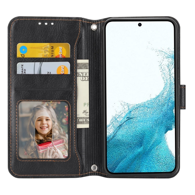 For Samsung Galaxy A34 5G Oil Skin Zipper Wallet Leather Phone Case
