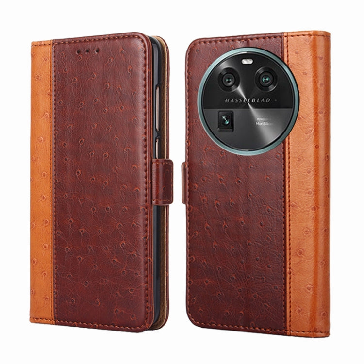 For OPPO Find X6 5G Ostrich Texture Flip Leather Phone Case