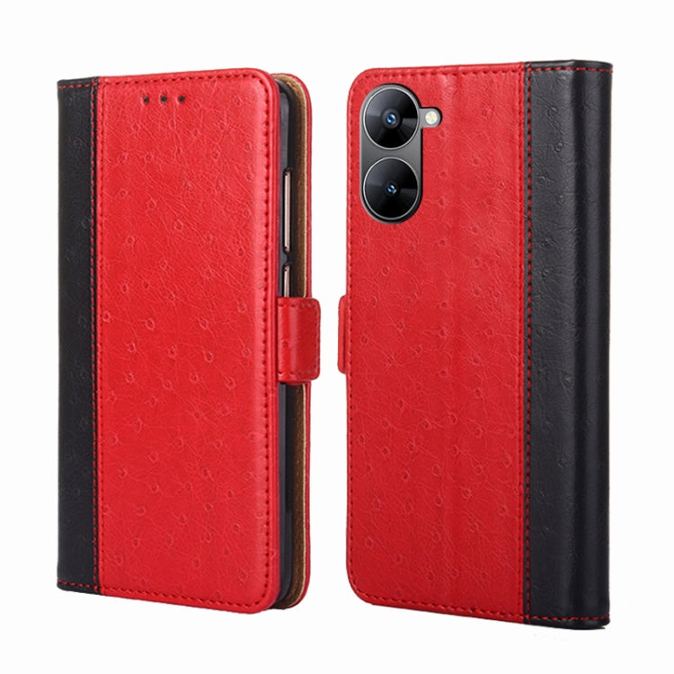 For Realme V30 5G / V30T Ostrich Texture Flip Leather Phone Case