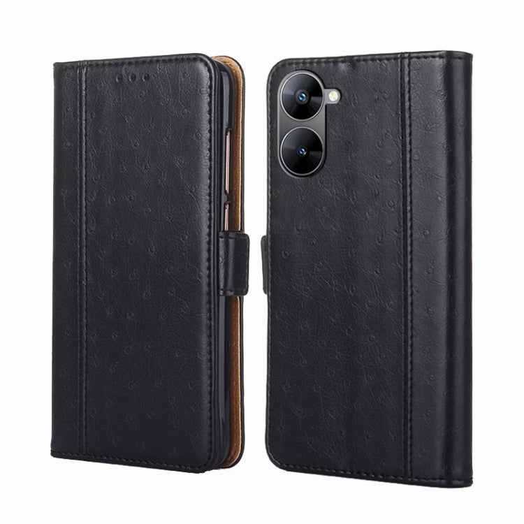 For Realme V30 5G / V30T Ostrich Texture Flip Leather Phone Case