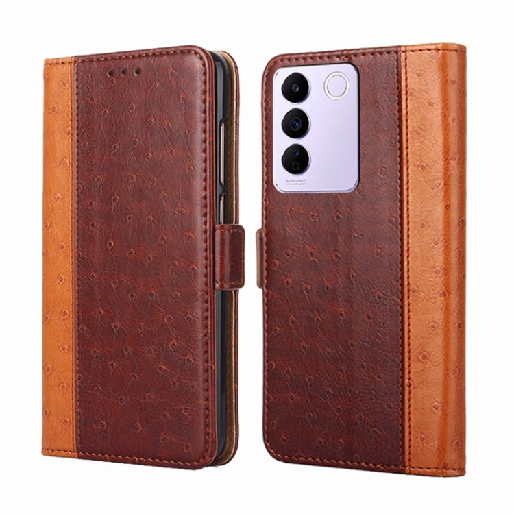 For vivo S16e Ostrich Texture Flip Leather Phone Case