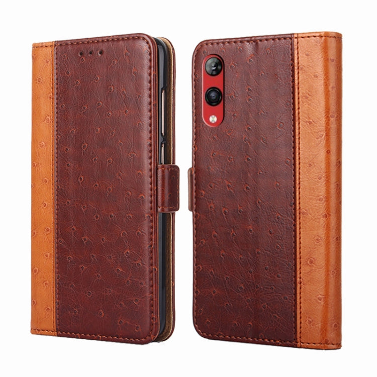 For Rakuten Hand 4G Ostrich Texture Flip Leather Phone Case