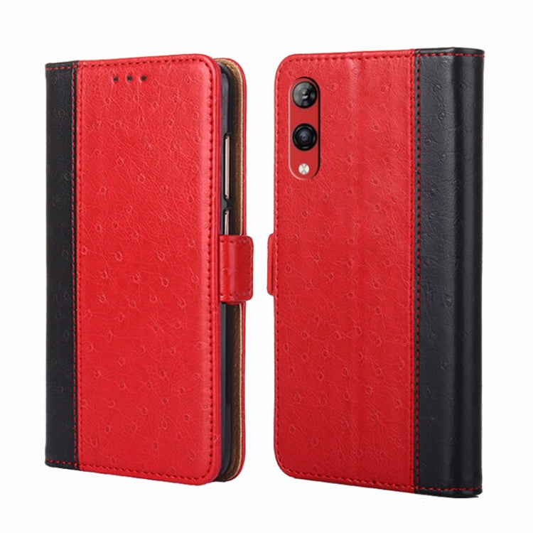 For Rakuten Hand 4G Ostrich Texture Flip Leather Phone Case