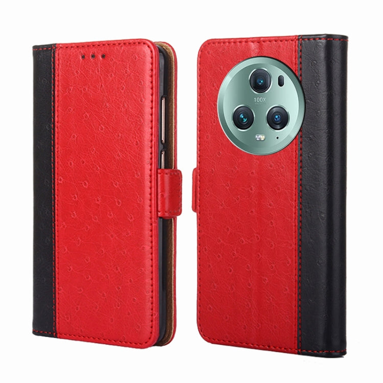 For Honor Magic5 Pro Ostrich Texture Flip Leather Phone Case