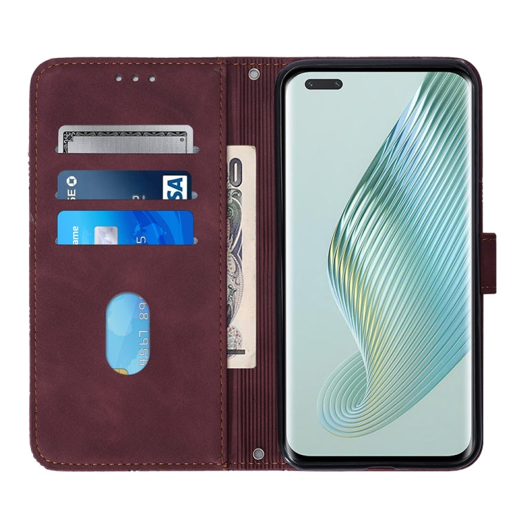 For Honor Magic5 Pro Crossbody 3D Embossed Flip Leather Phone Case