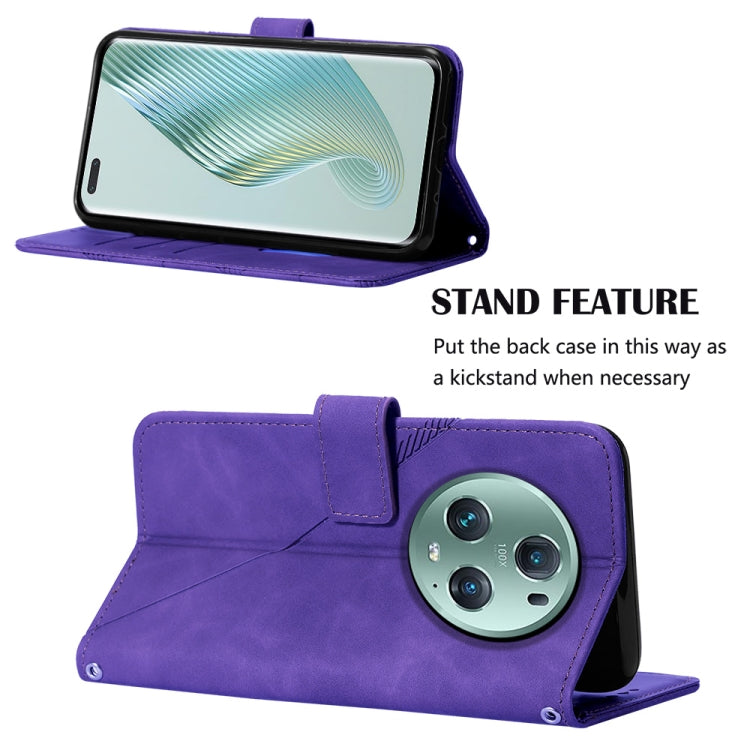 For Honor Magic5 Pro Crossbody 3D Embossed Flip Leather Phone Case