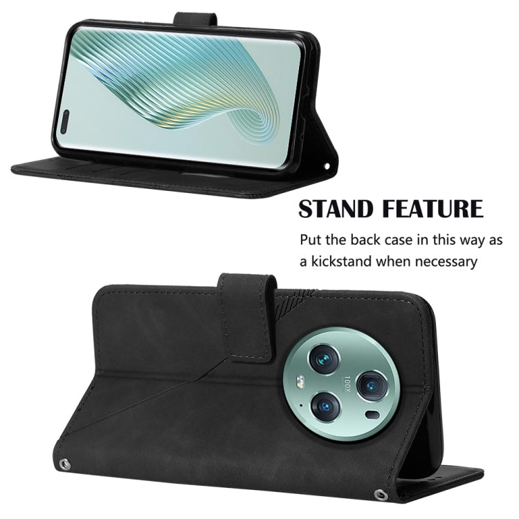 For Honor Magic5 Pro Crossbody 3D Embossed Flip Leather Phone Case