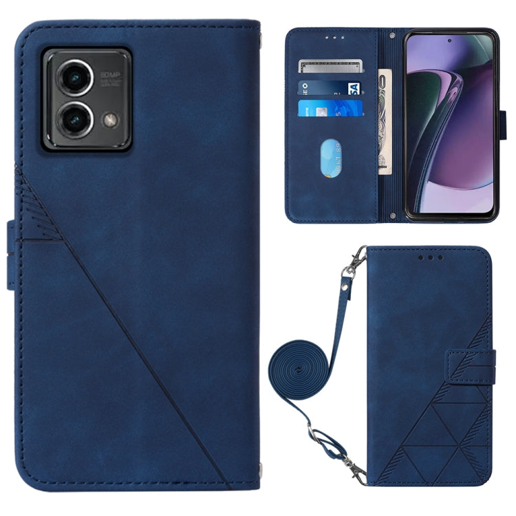 For Motorola Moto G Stylus 5G 2023 Crossbody 3D Embossed Flip Leather Phone Case