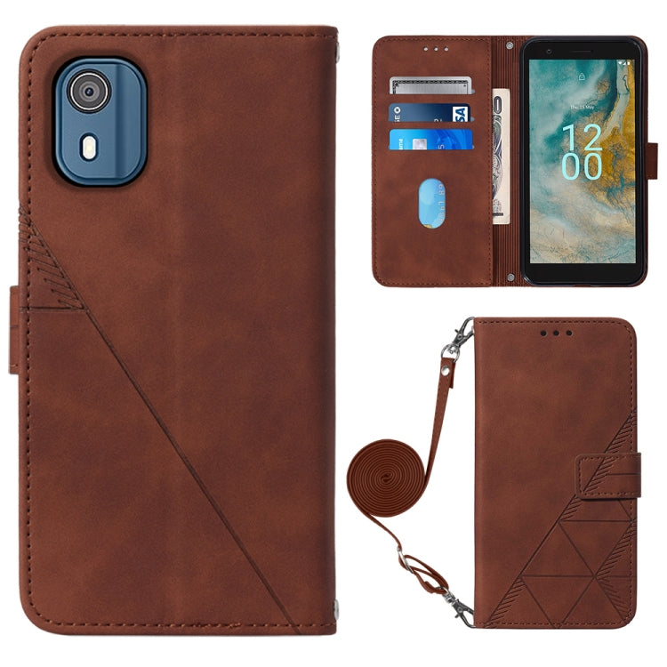 For Nokia C02 TA-1522 Crossbody 3D Embossed Flip Leather Phone Case
