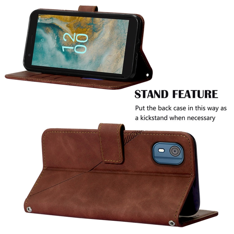 For Nokia C02 TA-1522 Crossbody 3D Embossed Flip Leather Phone Case