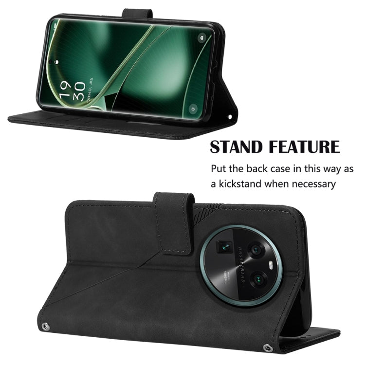 For OPPO Find X6 Crossbody 3D Embossed Flip Leather Phone Case