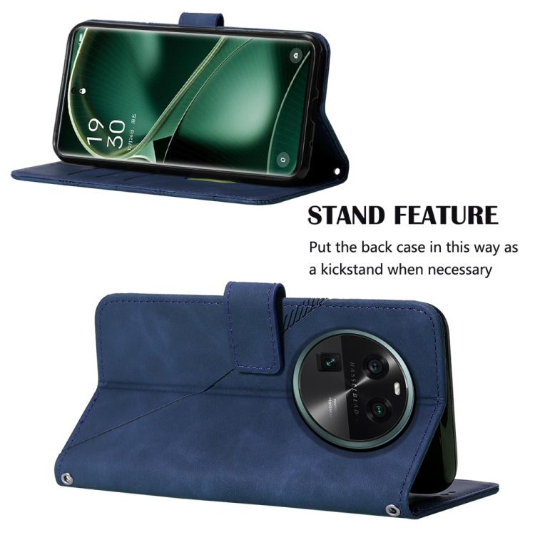 For OPPO Find X6 Crossbody 3D Embossed Flip Leather Phone Case