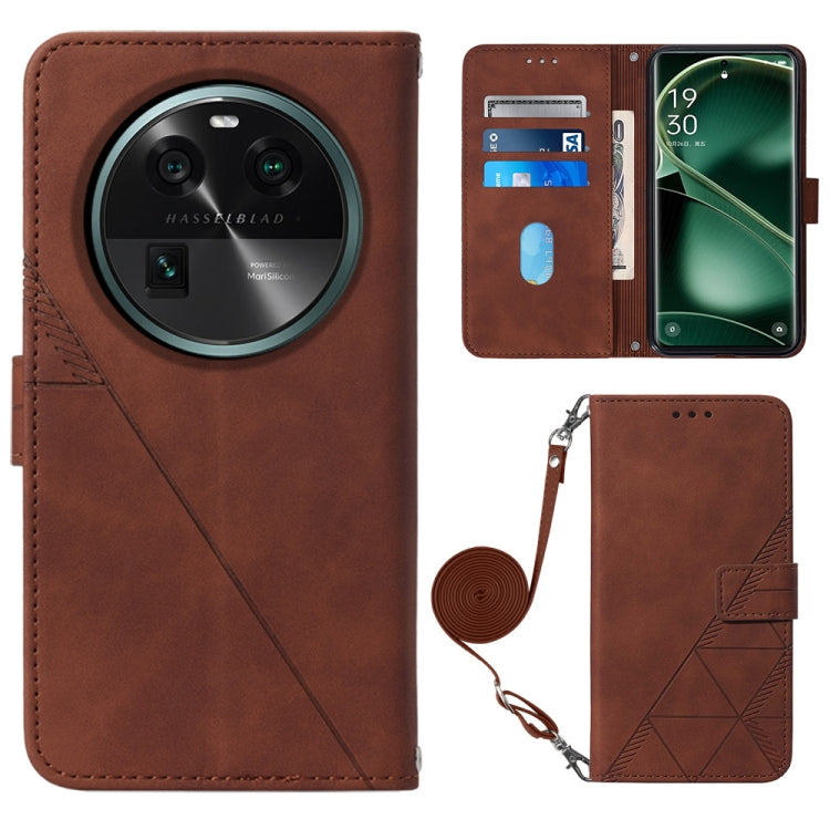 For OPPO Find X6 Crossbody 3D Embossed Flip Leather Phone Case