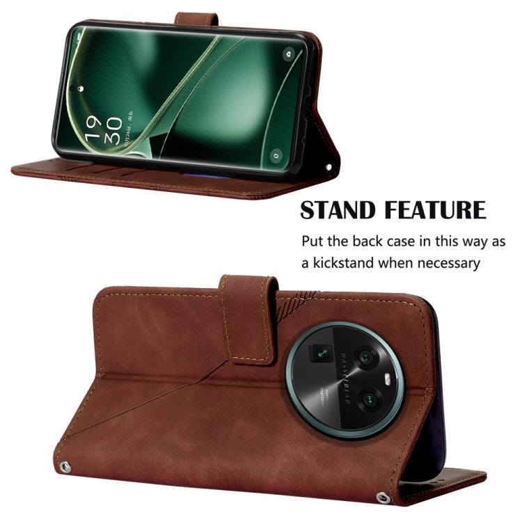 For OPPO Find X6 Crossbody 3D Embossed Flip Leather Phone Case