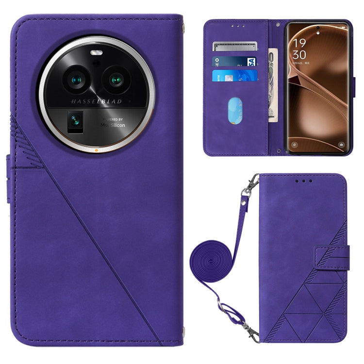 For OPPO Find X6 Pro Crossbody 3D Embossed Flip Leather Phone Case