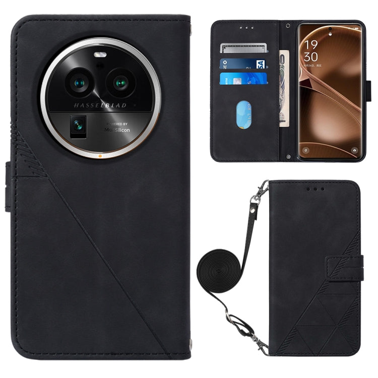 For OPPO Find X6 Pro Crossbody 3D Embossed Flip Leather Phone Case