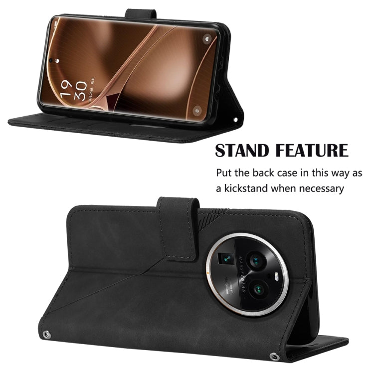 For OPPO Find X6 Pro Crossbody 3D Embossed Flip Leather Phone Case