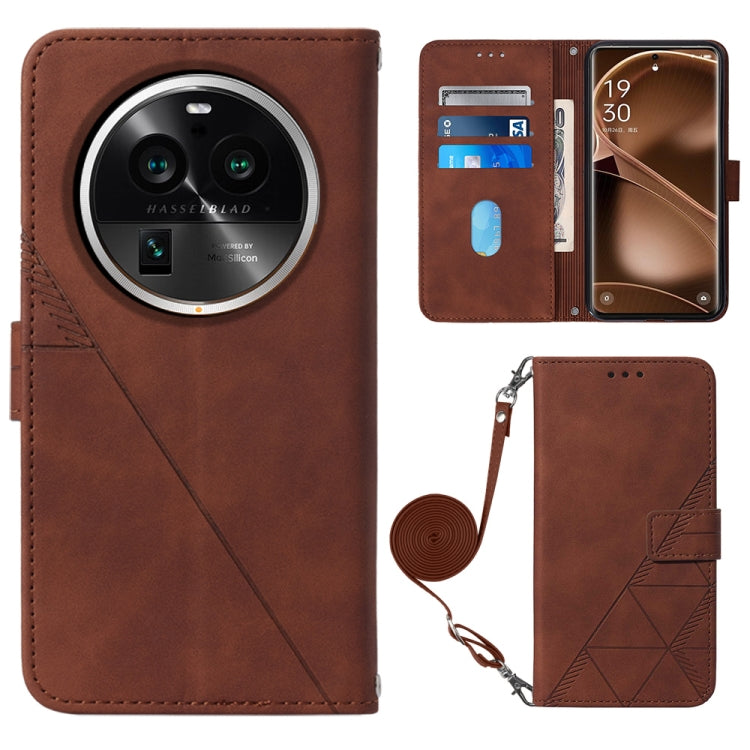 For OPPO Find X6 Pro Crossbody 3D Embossed Flip Leather Phone Case