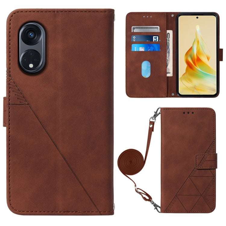 For OPPO Reno8 T 5G / A1 Pro 5G Global Crossbody 3D Embossed Flip Leather Phone Case