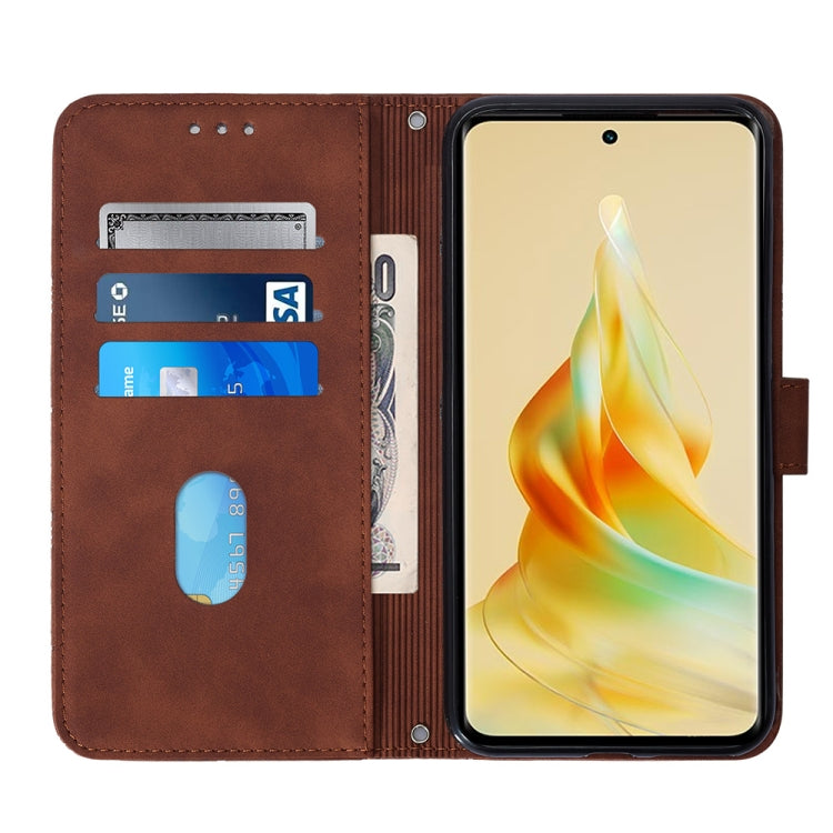 For OPPO Reno8 T 5G / A1 Pro 5G Global Crossbody 3D Embossed Flip Leather Phone Case