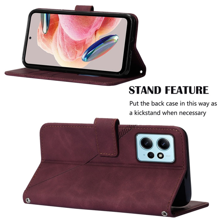 For Xiaomi Redmi Note 12 4G Global Crossbody 3D Embossed Flip Leather Phone Case