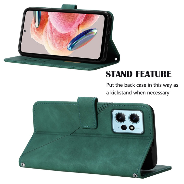 For Xiaomi Redmi Note 12 4G Global Crossbody 3D Embossed Flip Leather Phone Case