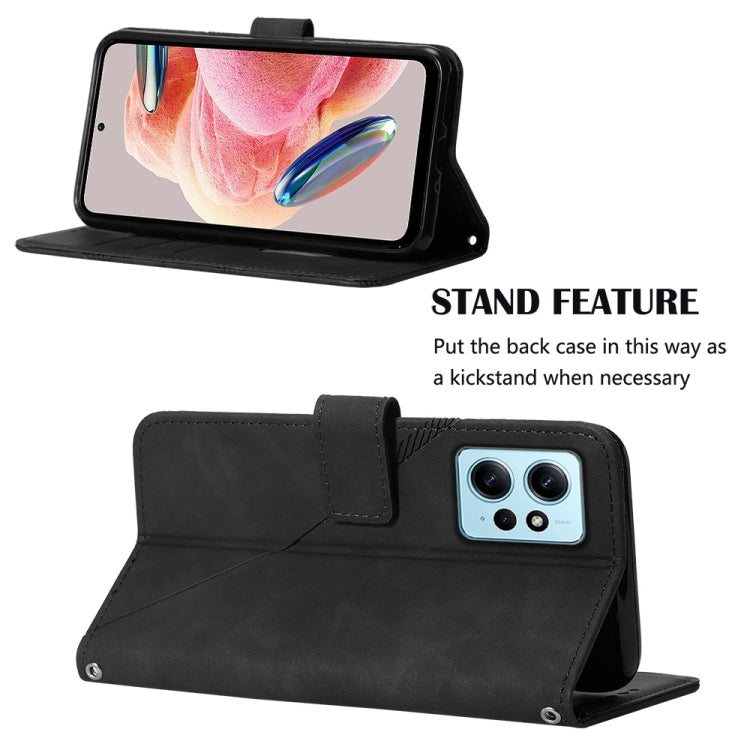 For Xiaomi Redmi Note 12 4G Global Crossbody 3D Embossed Flip Leather Phone Case