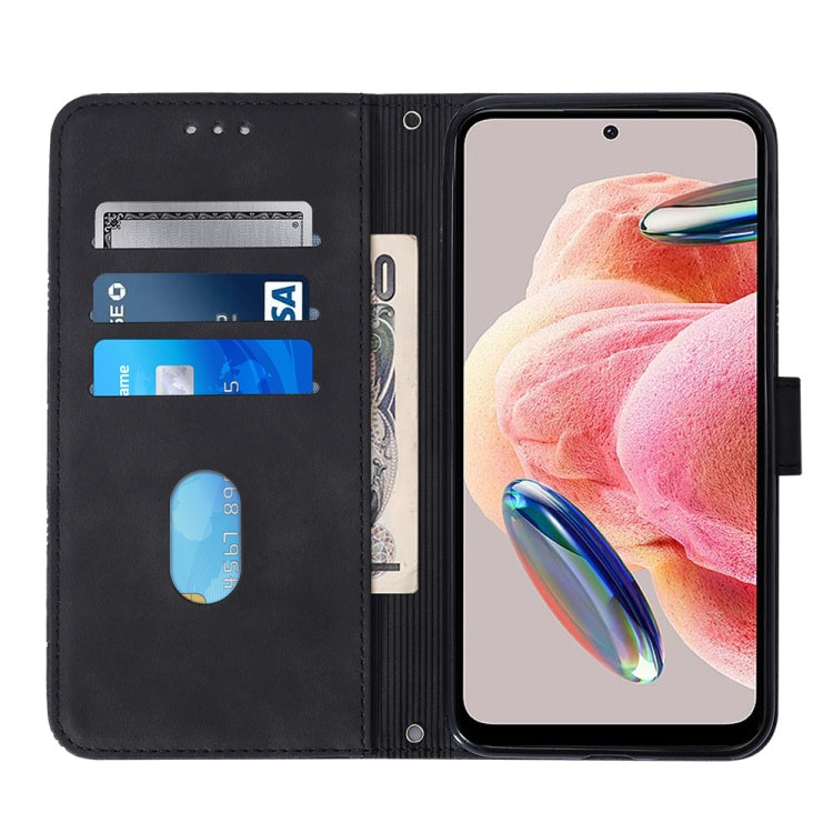 For Xiaomi Redmi Note 12 4G Global Crossbody 3D Embossed Flip Leather Phone Case