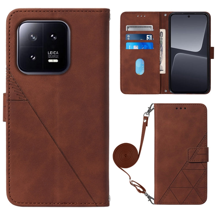 For Xiaomi 13 Crossbody 3D Embossed Flip Leather Phone Case