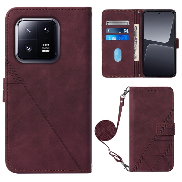 For Xiaomi 13 Pro Crossbody 3D Embossed Flip Leather Phone Case