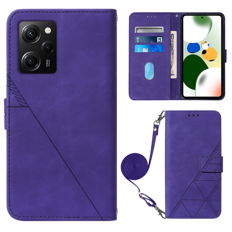 For Xiaomi Poco X5 Pro 5G Crossbody 3D Embossed Flip Leather Phone Case