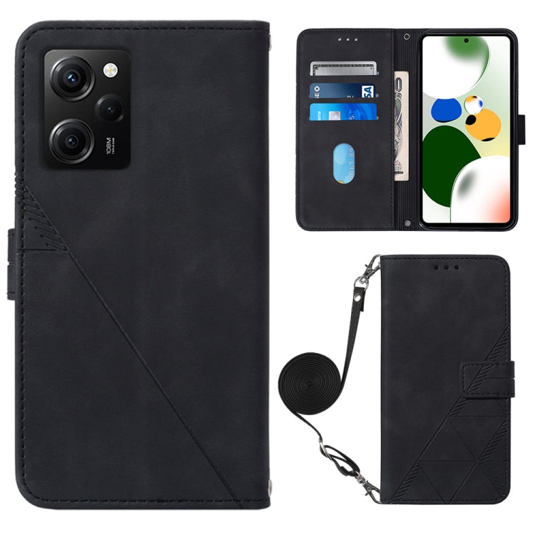 For Xiaomi Poco X5 Pro 5G Crossbody 3D Embossed Flip Leather Phone Case