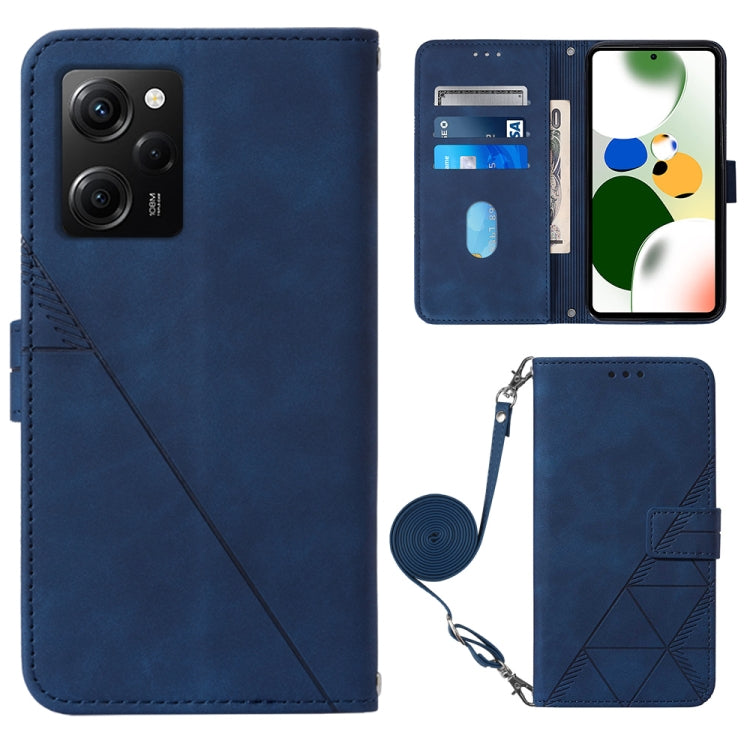For Xiaomi Poco X5 Pro 5G Crossbody 3D Embossed Flip Leather Phone Case