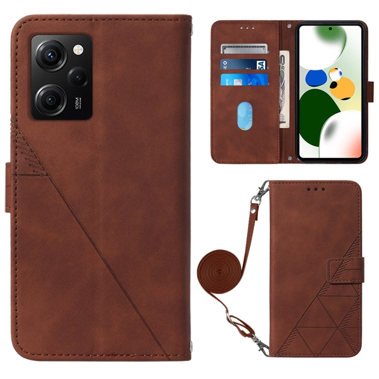 For Xiaomi Poco X5 Pro 5G Crossbody 3D Embossed Flip Leather Phone Case