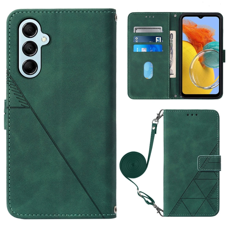 For Samsung Galaxy M14 5G Crossbody 3D Embossed Flip Leather Phone Case