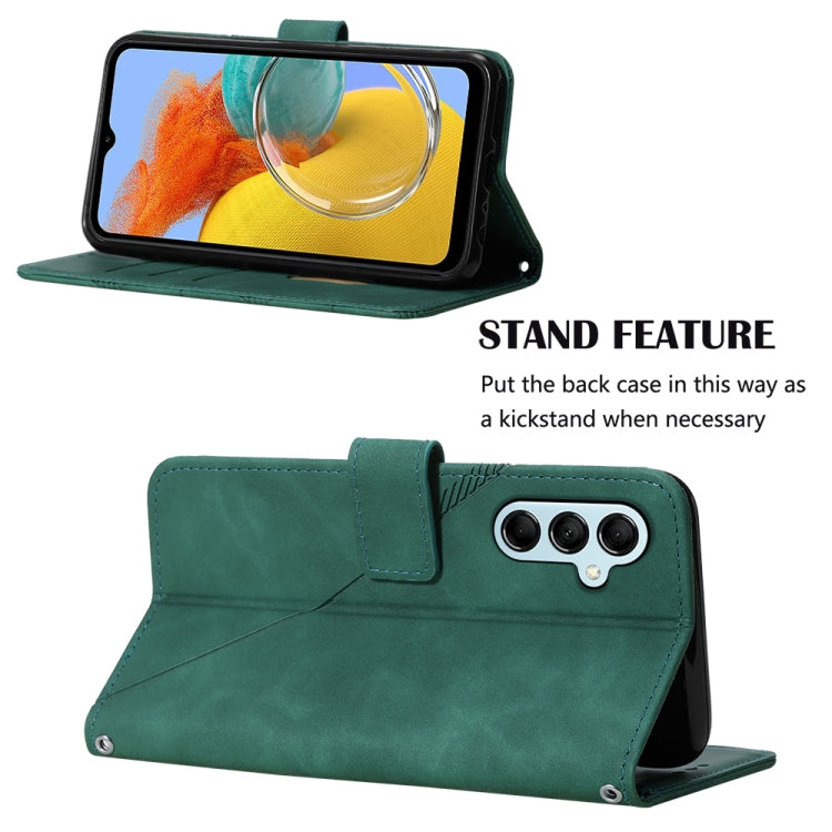 For Samsung Galaxy M14 5G Crossbody 3D Embossed Flip Leather Phone Case