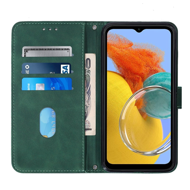 For Samsung Galaxy M14 5G Crossbody 3D Embossed Flip Leather Phone Case