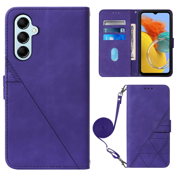 For Samsung Galaxy M14 5G Crossbody 3D Embossed Flip Leather Phone Case