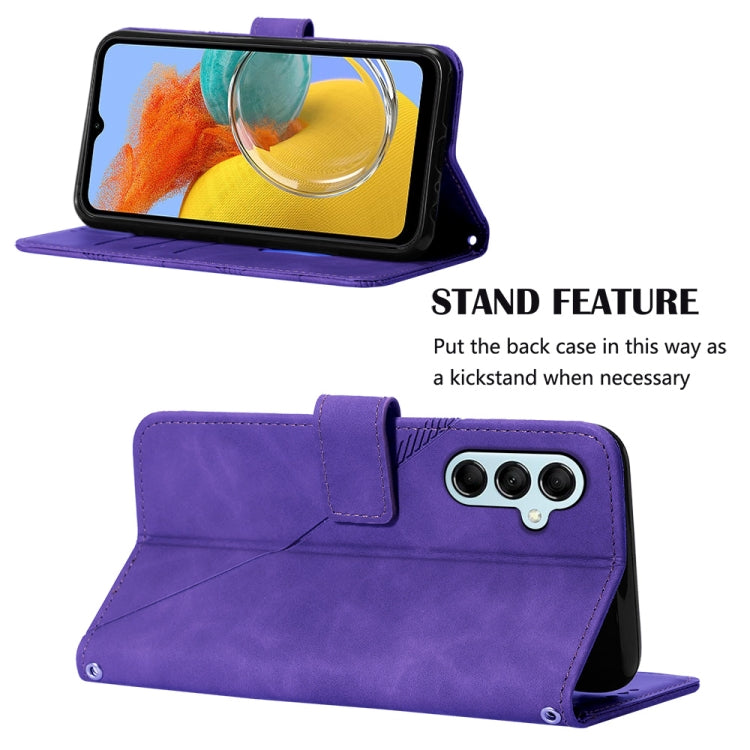 For Samsung Galaxy M14 5G Crossbody 3D Embossed Flip Leather Phone Case