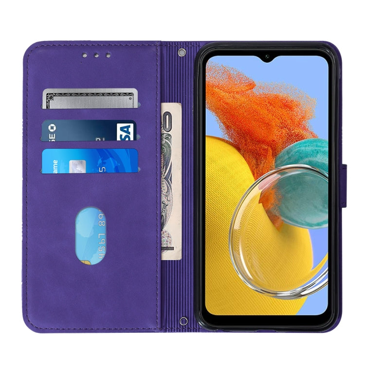 For Samsung Galaxy M14 5G Crossbody 3D Embossed Flip Leather Phone Case