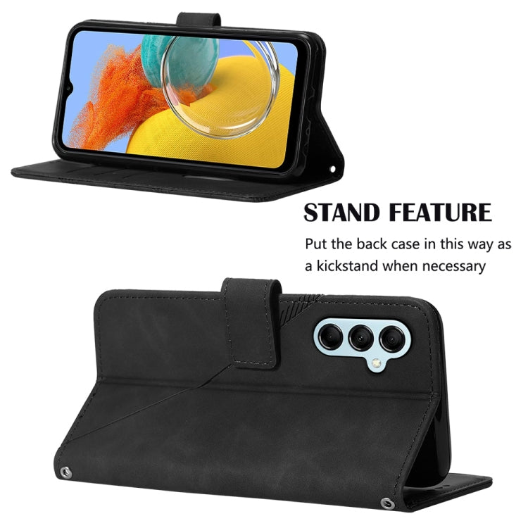 For Samsung Galaxy M14 5G Crossbody 3D Embossed Flip Leather Phone Case