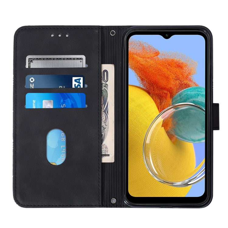For Samsung Galaxy M14 5G Crossbody 3D Embossed Flip Leather Phone Case